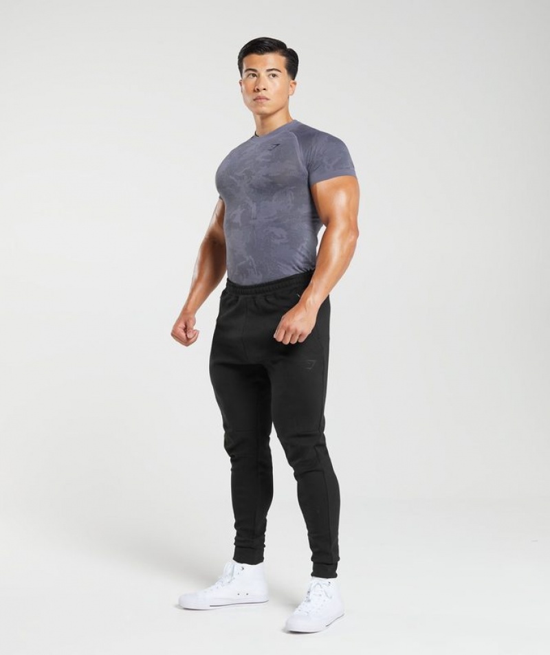 T-Shirts Gymshark Geo Seamless T-Shirt Dewberry Purple/Black | IUXZN1502