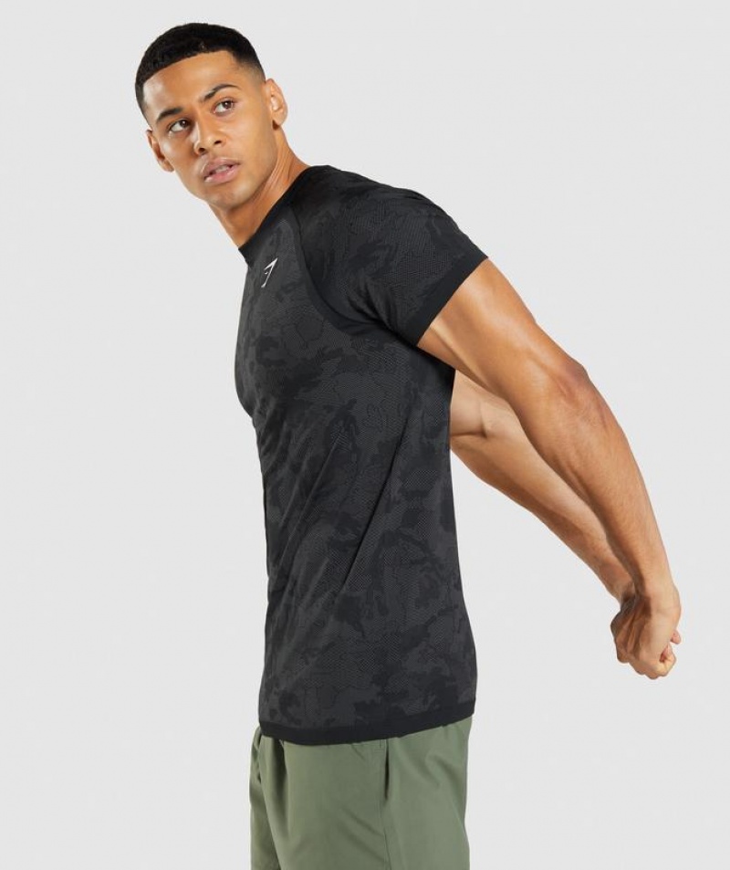 T-Shirts Gymshark Geo Seamless T-Shirt Gris | JYMCL0168