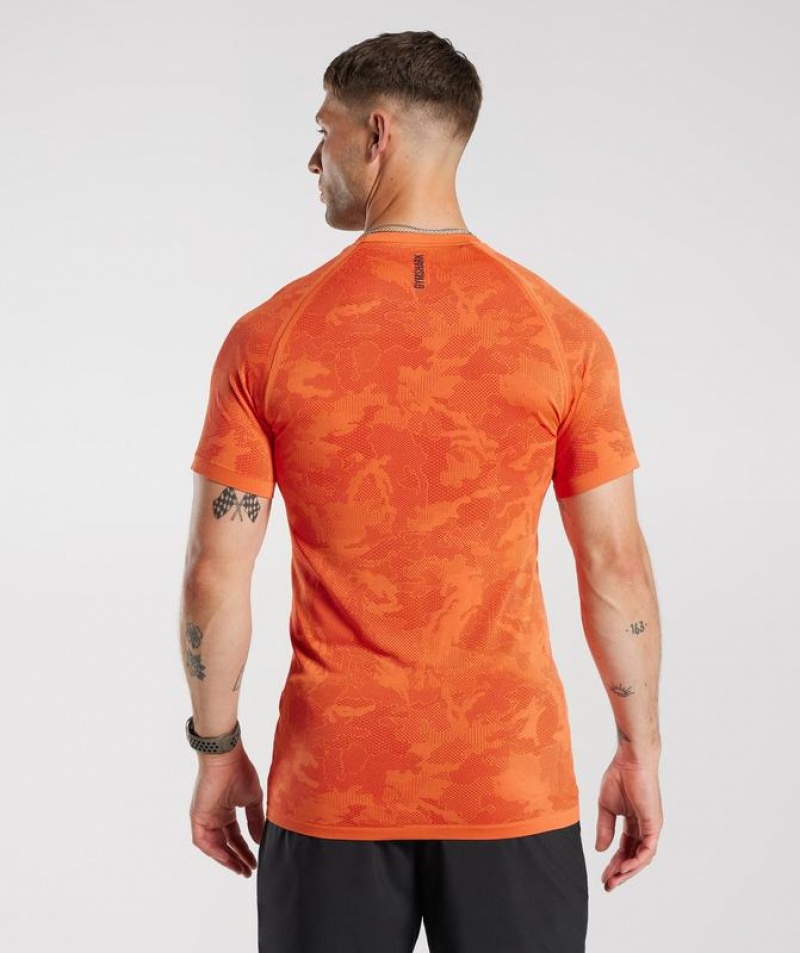 T-Shirts Gymshark Geo Seamless T-Shirt Rojas | QYEUO4162