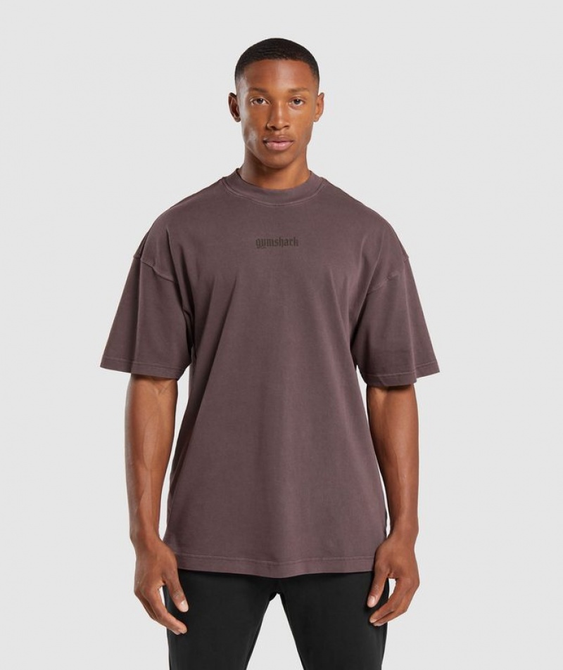 T-Shirts Gymshark Heavyweight T-Shirt Marrones | XPZFD5839