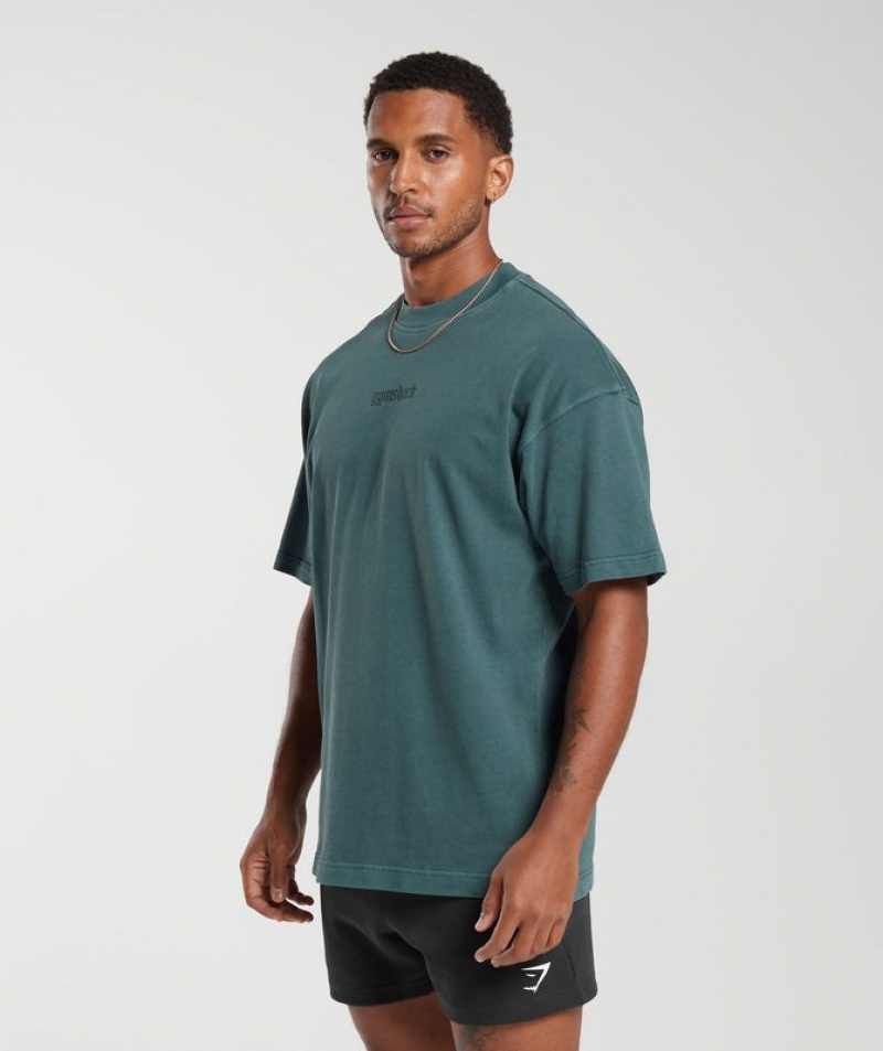 T-Shirts Gymshark Heavyweight T-Shirt Smokey Teal | RESOC5340