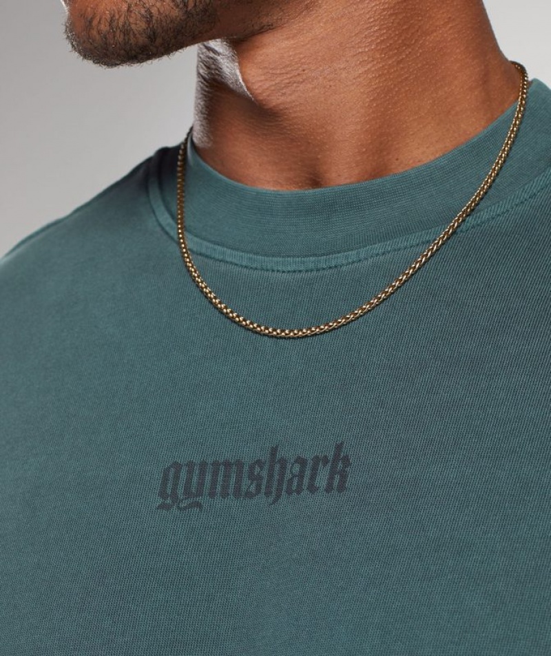 T-Shirts Gymshark Heavyweight T-Shirt Smokey Teal | RESOC5340