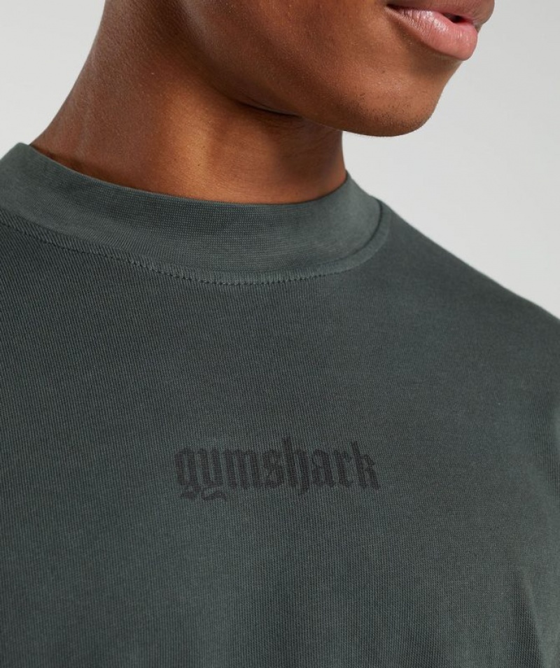 T-Shirts Gymshark Heavyweight T-Shirt Verde Oliva Oscuro Verde | TWGSQ1875