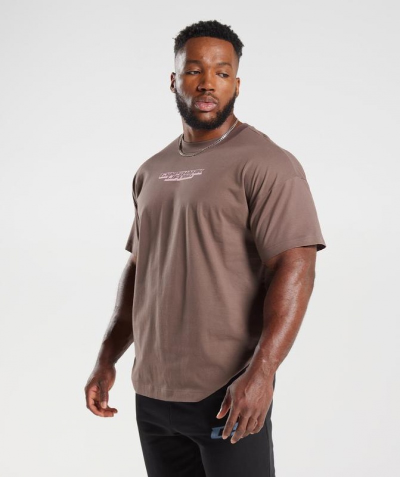 T-Shirts Gymshark Intergalactic Lifting Oversized T-Shirt Walnut Mauve | DUEJF6240