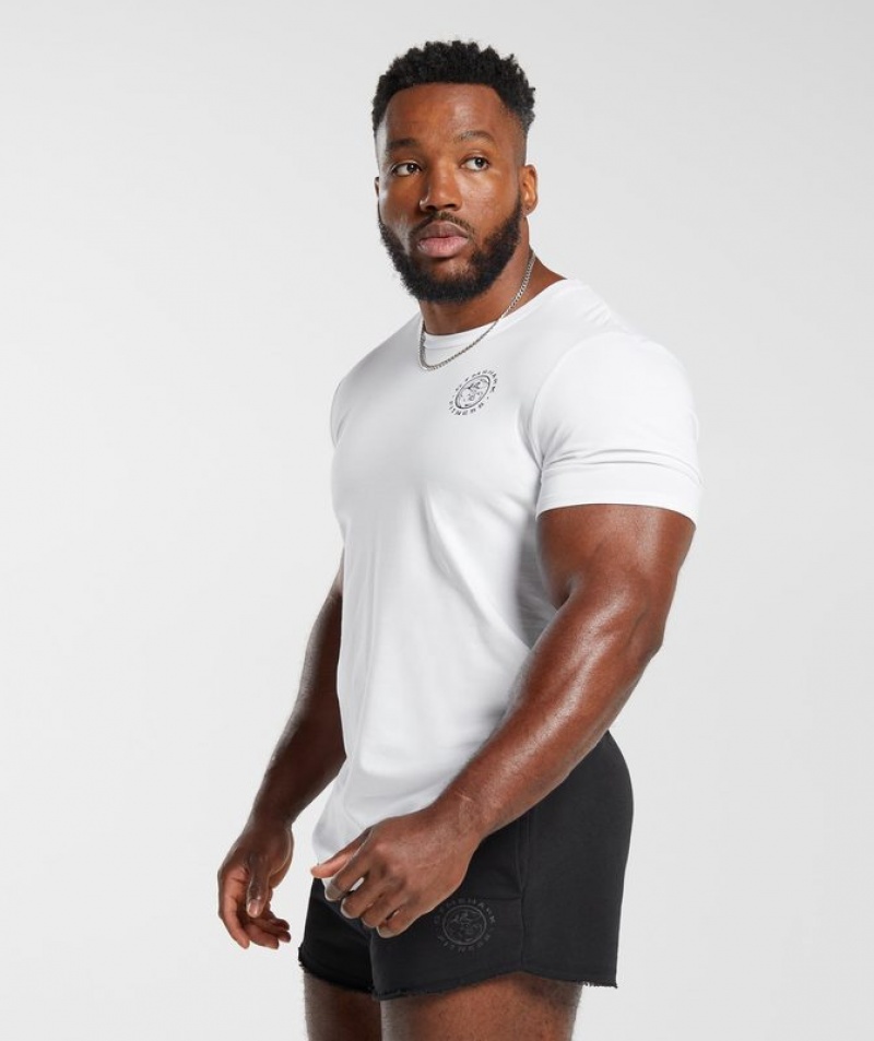 T-Shirts Gymshark Legacy T-Shirt Blancas | WPTAC1620