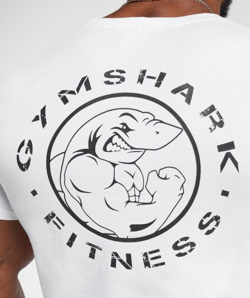 T-Shirts Gymshark Legacy T-Shirt Blancas | WPTAC1620