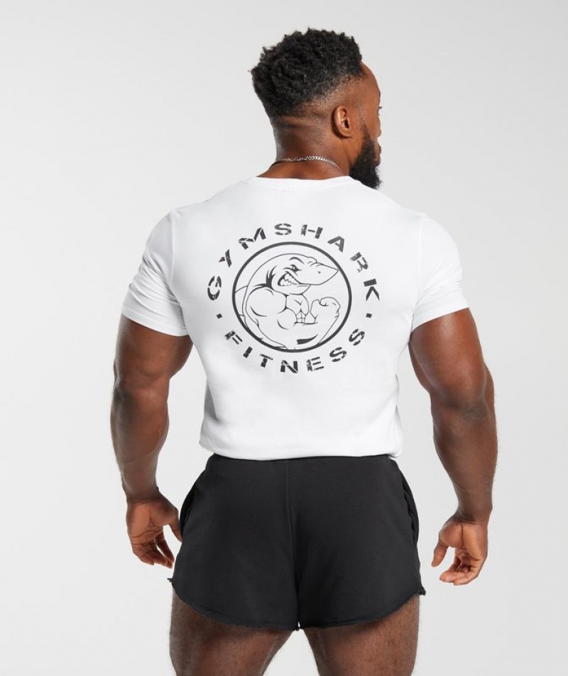 T-Shirts Gymshark Legacy T-Shirt Blancas | WPTAC1620