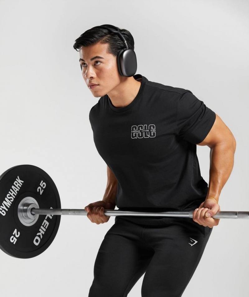 T-Shirts Gymshark Lifting Club T-Shirt Negras | IYEUV2640