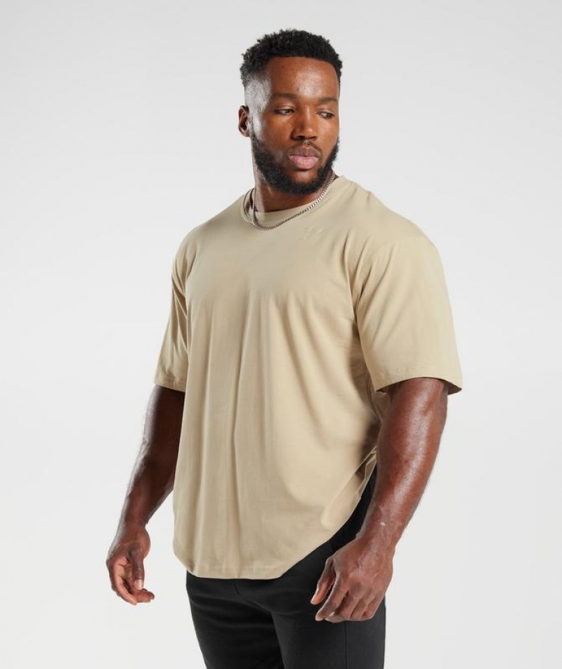 T-Shirts Gymshark Power T-Shirt Beige | BRJIW5938