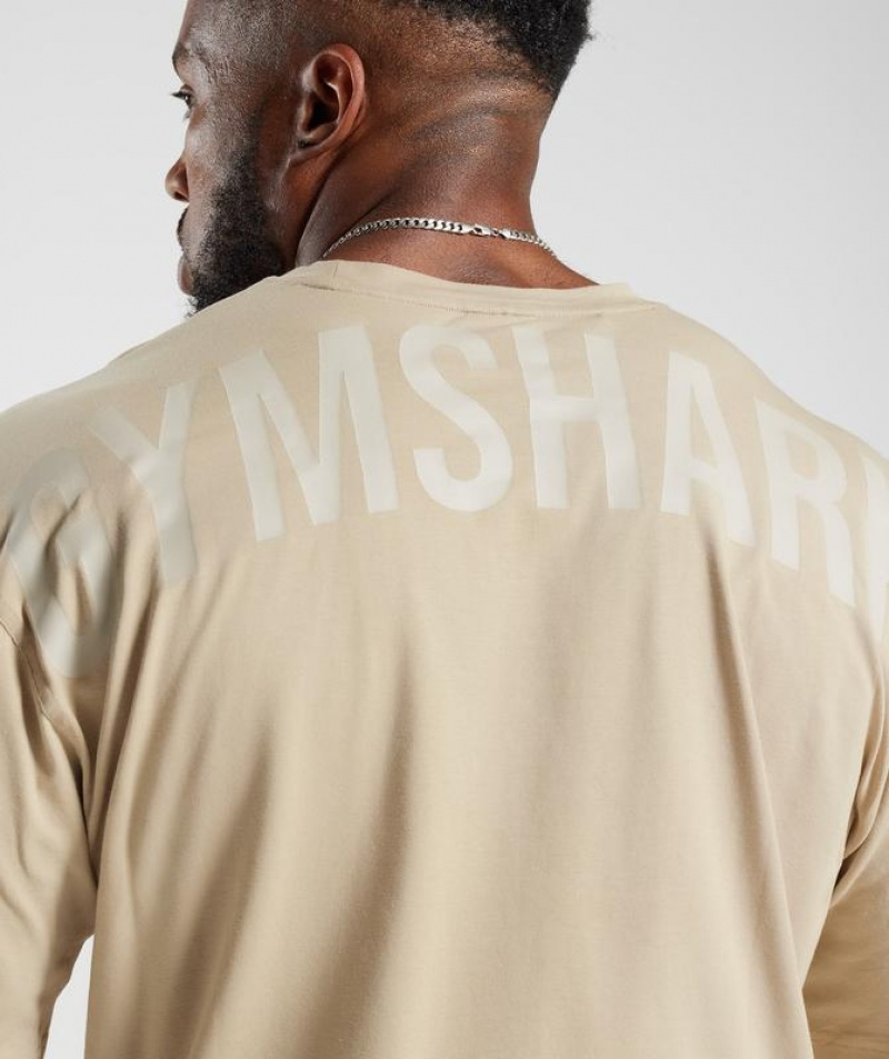 T-Shirts Gymshark Power T-Shirt Beige | BRJIW5938