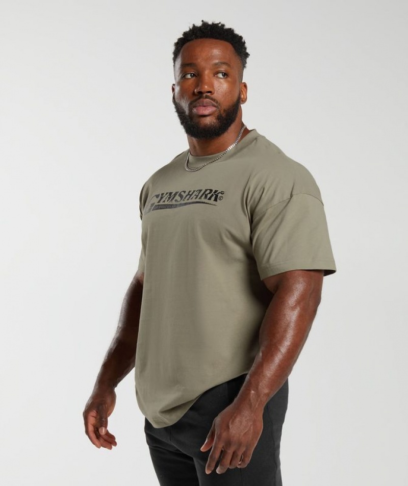 T-Shirts Gymshark Pump Cover T-Shirt Marrones | CJHPI4318