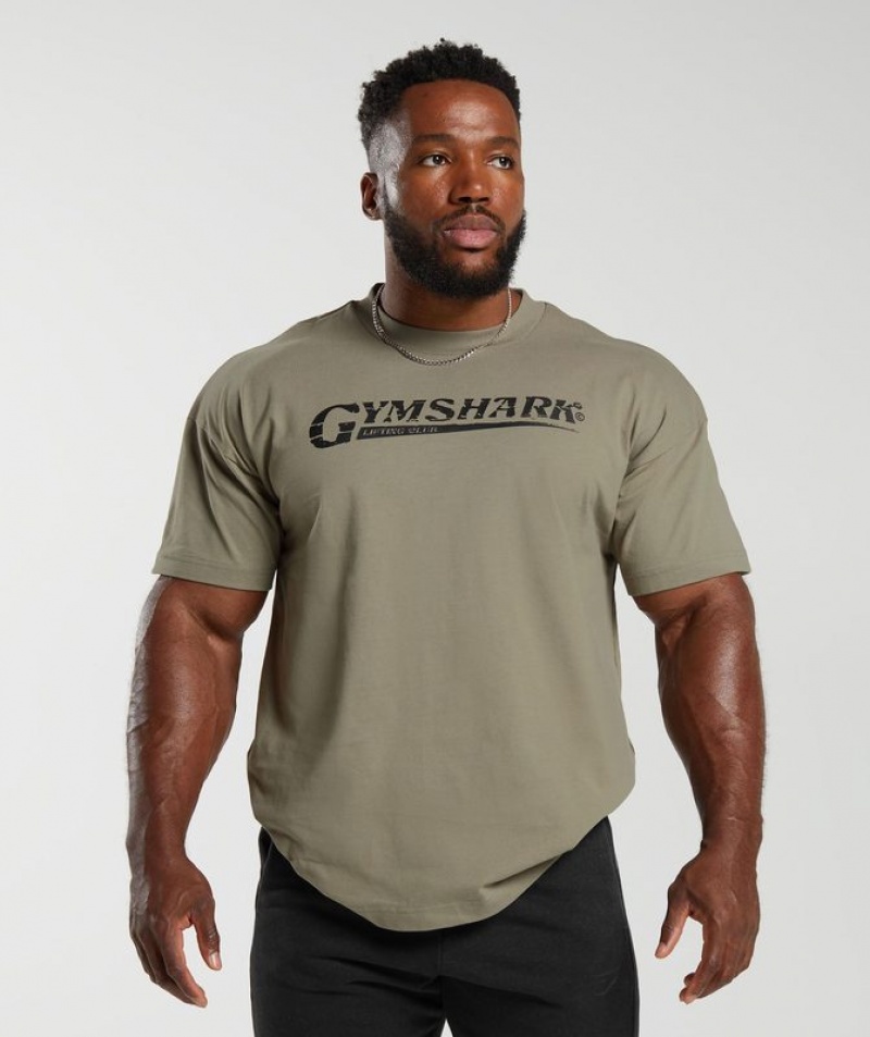 T-Shirts Gymshark Pump Cover T-Shirt Marrones | CJHPI4318