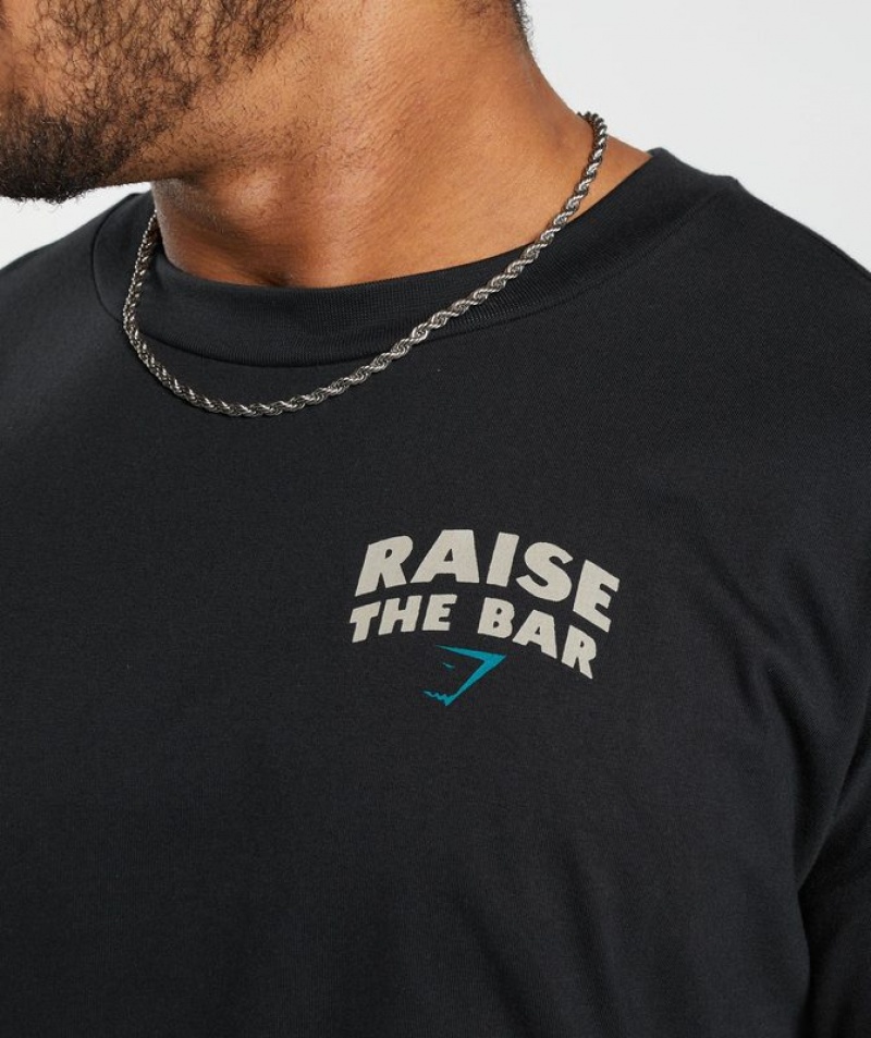 T-Shirts Gymshark Raise the Bar T-Shirt Negras | UVOTL6238