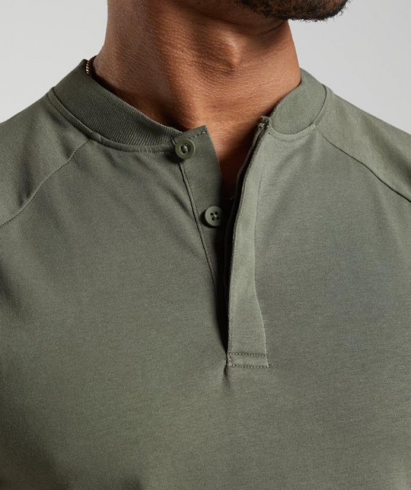 T-Shirts Gymshark Rest Day Commute Polo Shirt Verde Oliva | KOWYZ8560