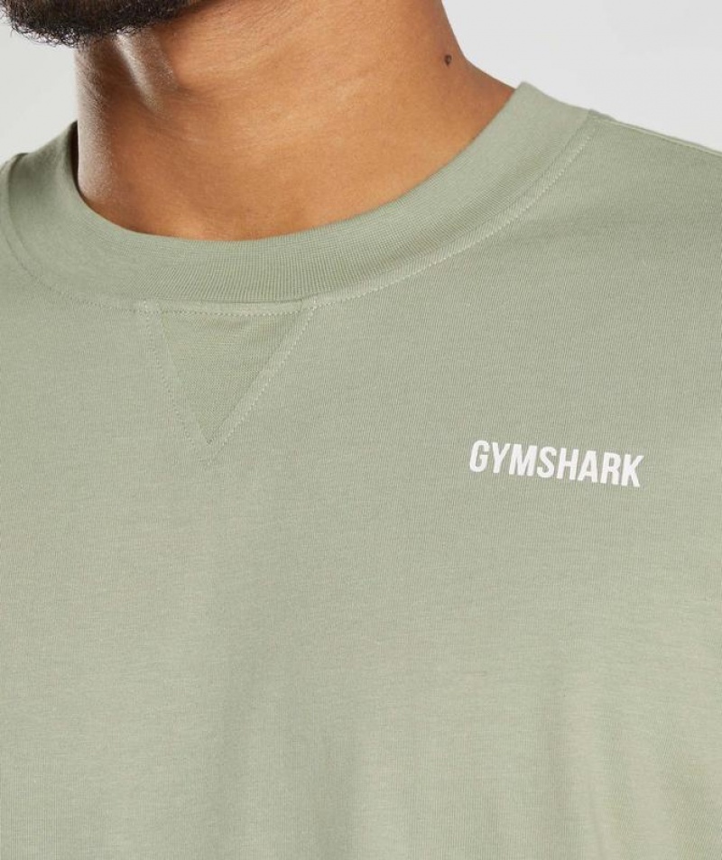 T-Shirts Gymshark Rest Day Sweats T-Shirt Verde | SHRQL9750