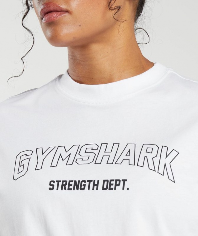 T-Shirts Gymshark Strength Department Oversized T-Shirt Blancas | SMQLN3871