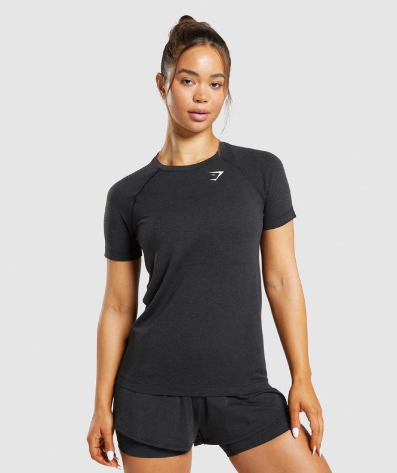 T-Shirts Gymshark Vital Seamless 2.0 Light T-Shirt Negras | FTBGA3645