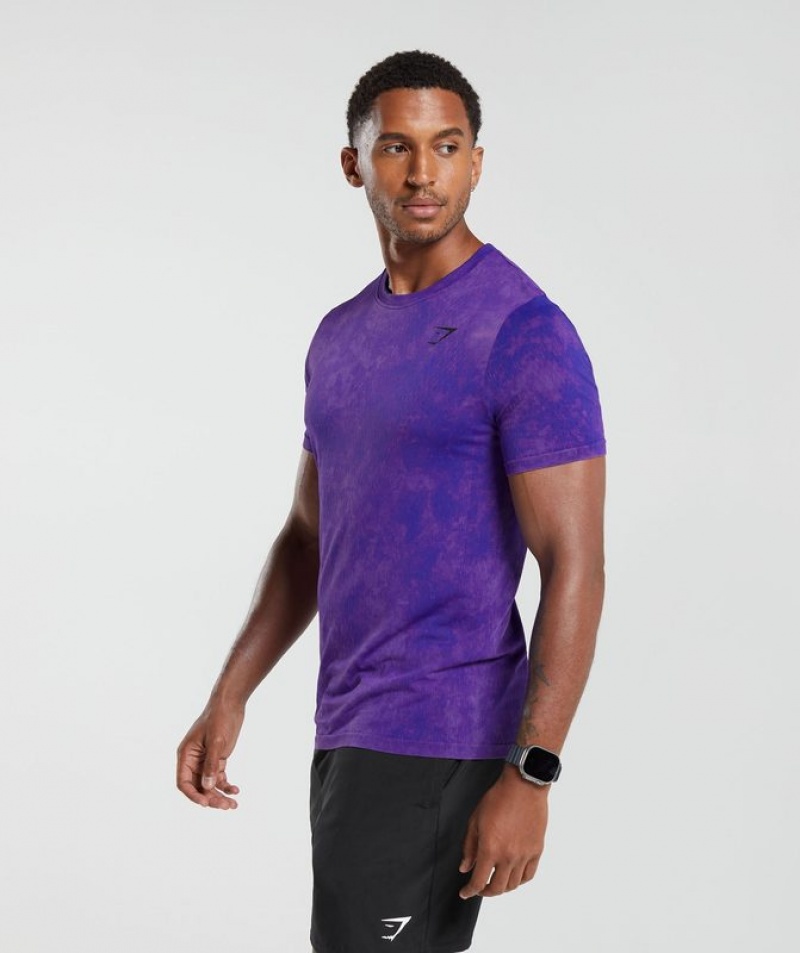 T-Shirts Gymshark Washed Seamless T-Shirt Moradas | JVHNX6834